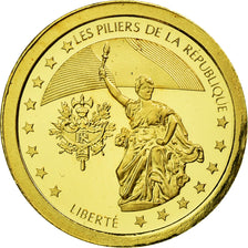 France, Médaille, Les Piliers de la république, Liberté, 2009, FDC, Or