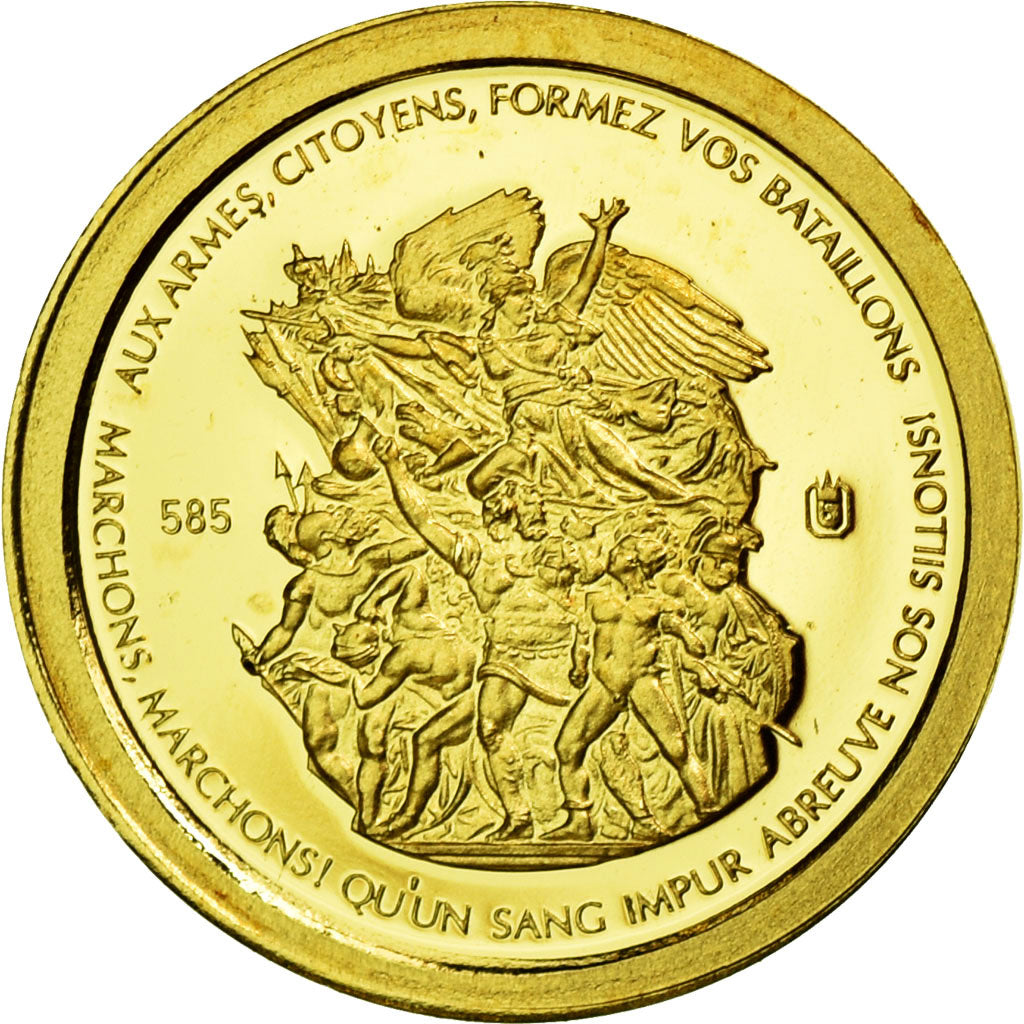 France, Médaille, Les Piliers de la république, Liberté, 2009, FDC, Or