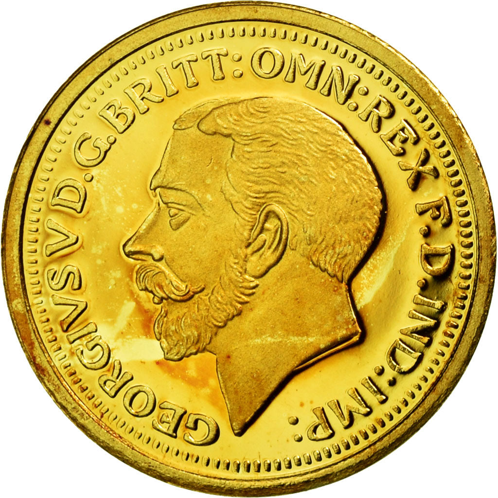 França, Medal, Réplique Souverain Georges V, 2009, MS(65-70), Dourado