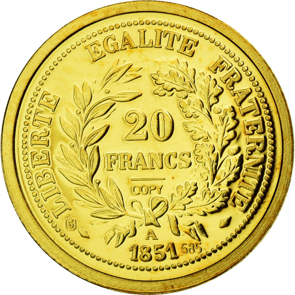 France, Médaille, Réplique 20 Francs Cérès, 2009, FDC, Or