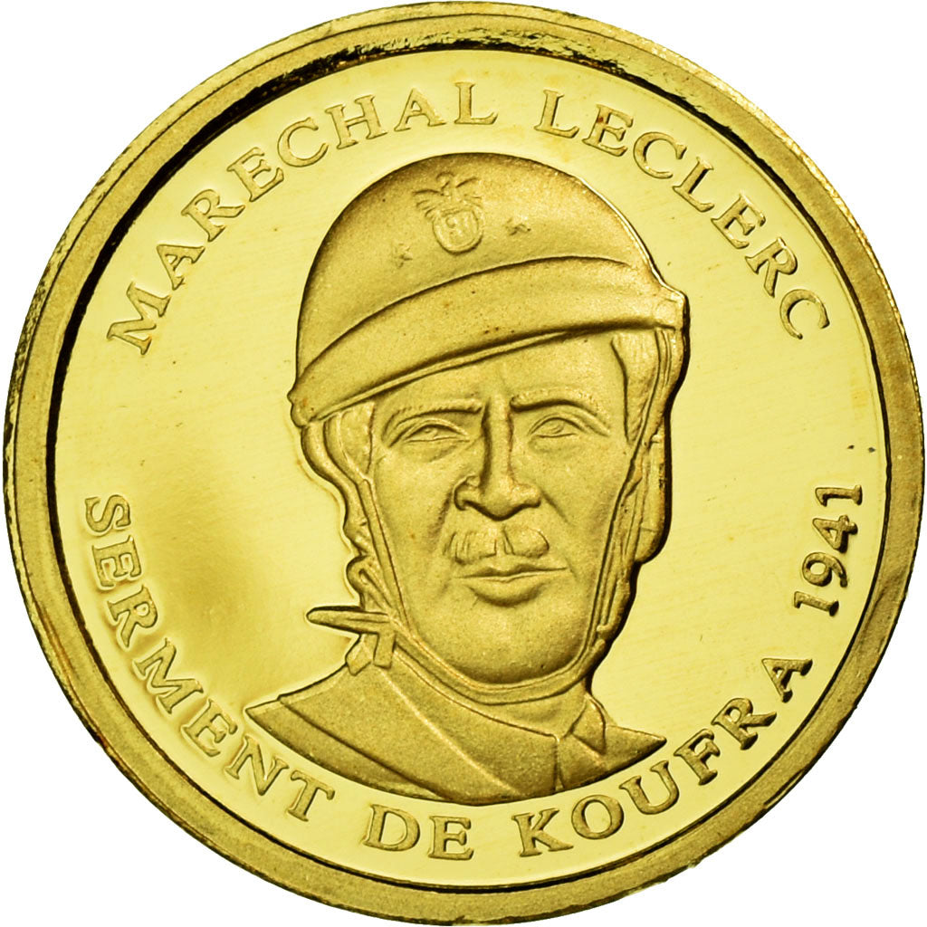 Francia, medaglia, Marechal Leclerc, 2010, FDC, Oro