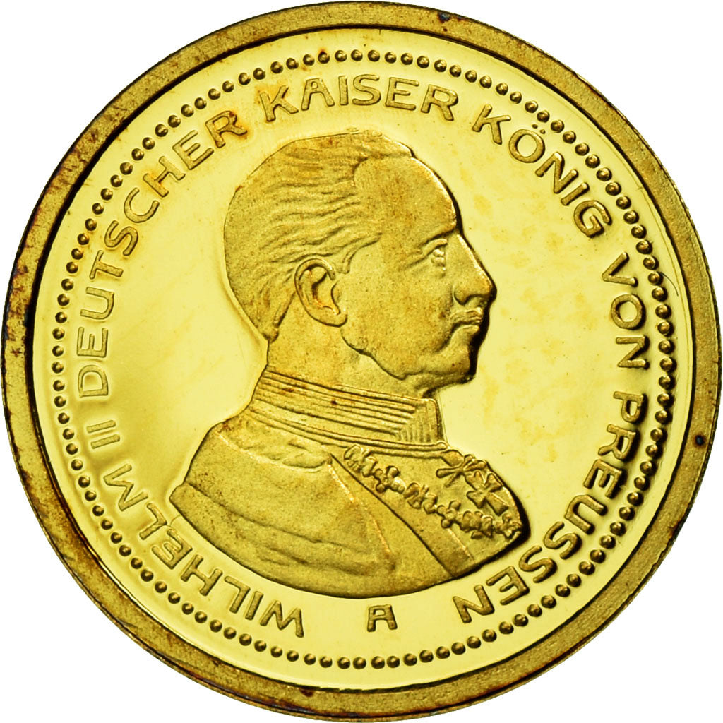 Frankreich, Medaille, Réplique 20 Mark Wilhelm II, 2009, STGL, Gold