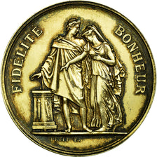 França, Medal, Mariage, Religion, Fidélité Bonheur, 1883, Petit, MS(60-62)