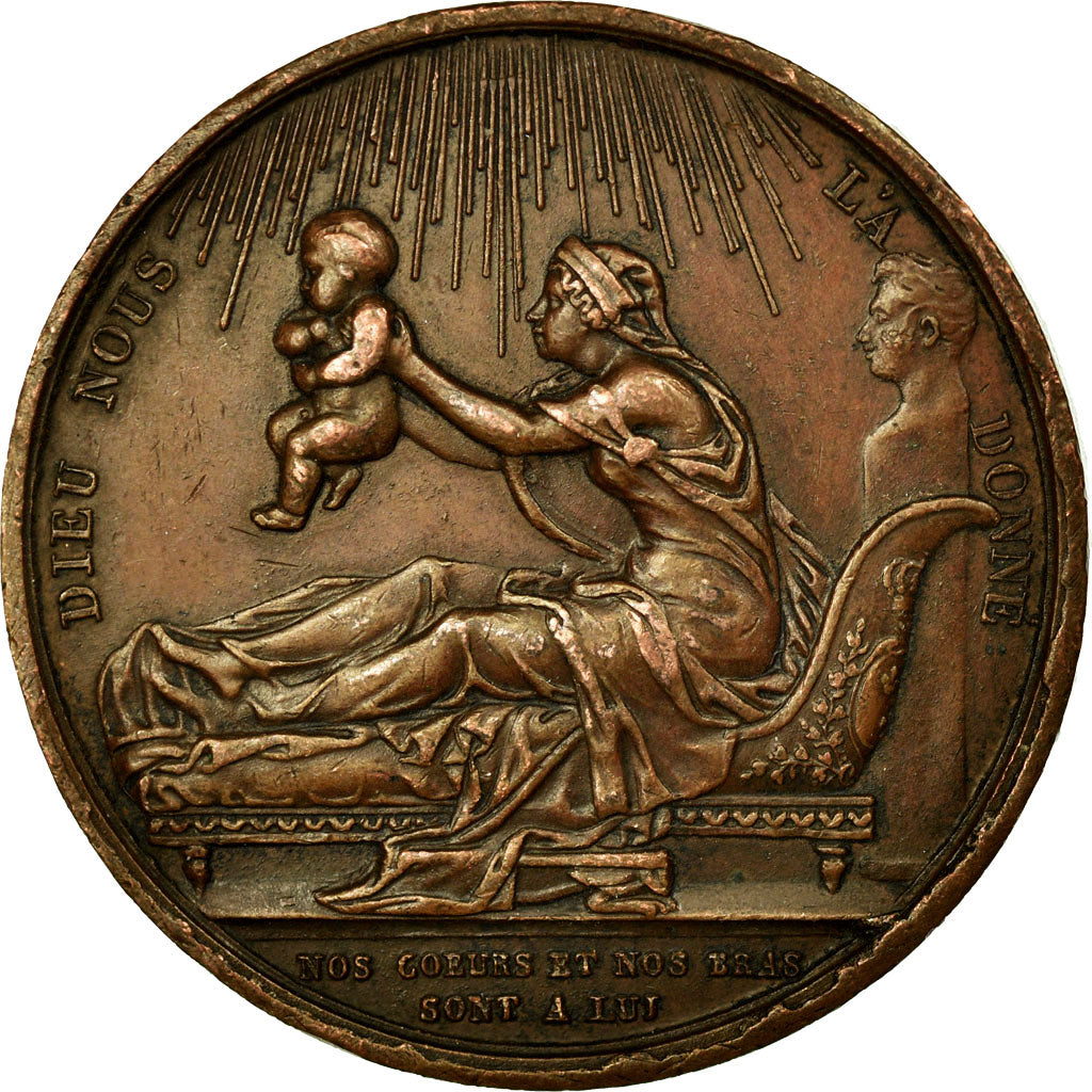 Frankrijk, Medaille, Naissance du Comte de Chambord, 1820, Gayrard, ZF+, Bronze