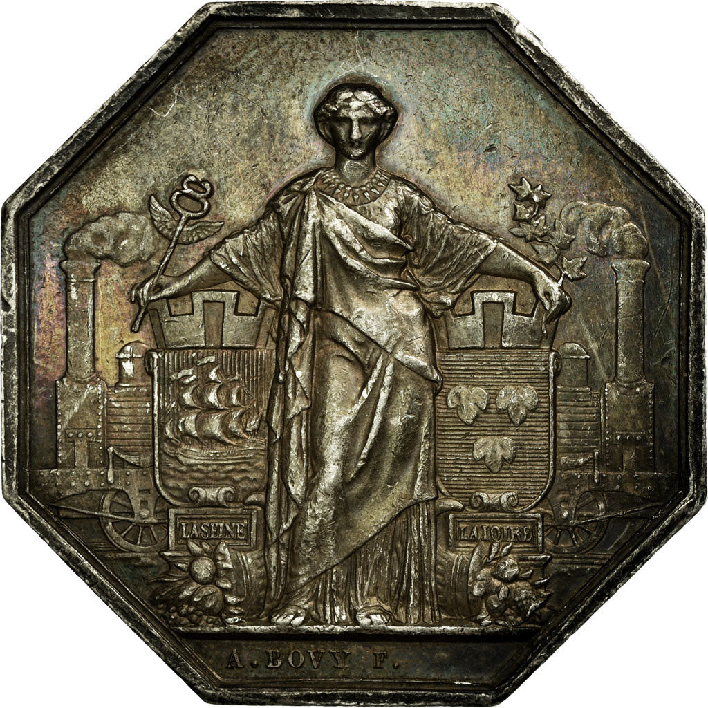 France, Jeton, Chemin de fer de Paris à Orléans, 1838, Bovy, SUP, Argent