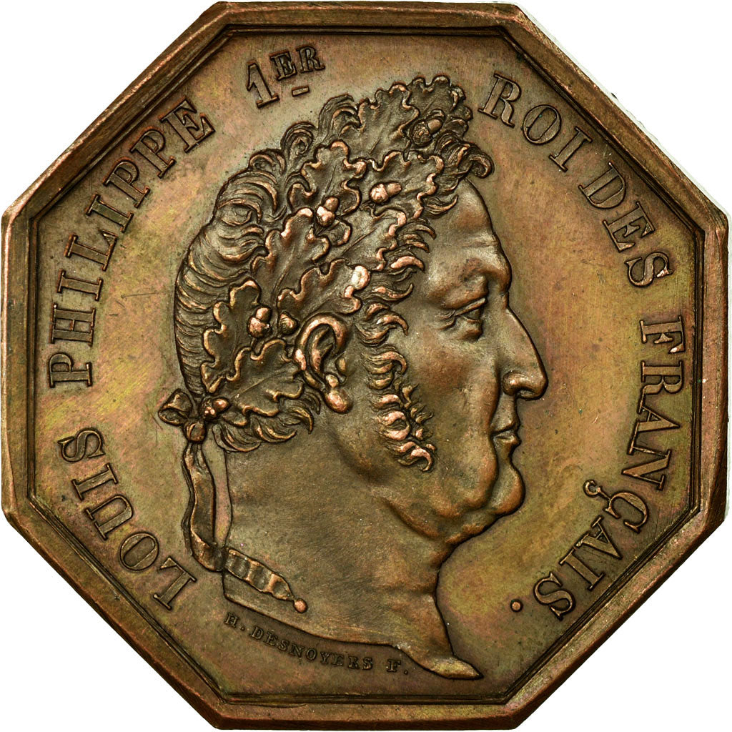 Francia, Token, Louis philippe Ier, Entrepôt Place des marais, 1833, Desnoyers