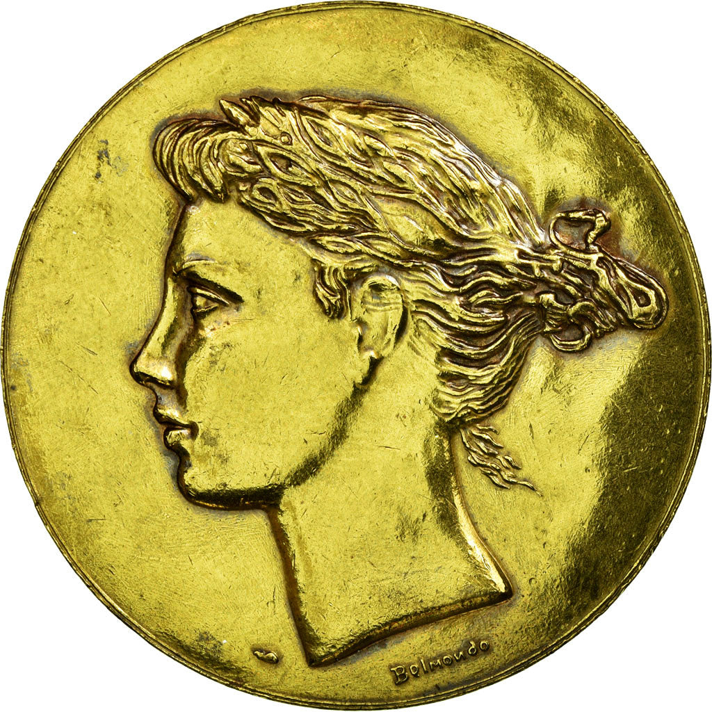 France, Médaille, Alliance française, Marianne, Belmondo, SUP, Copper Gilt