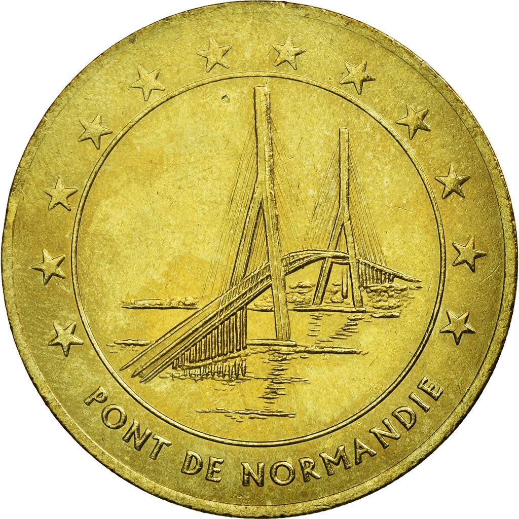 França, Medal, 1 Euro de la Ville du Havre, Pont de Normandie, 1996, MS(63)