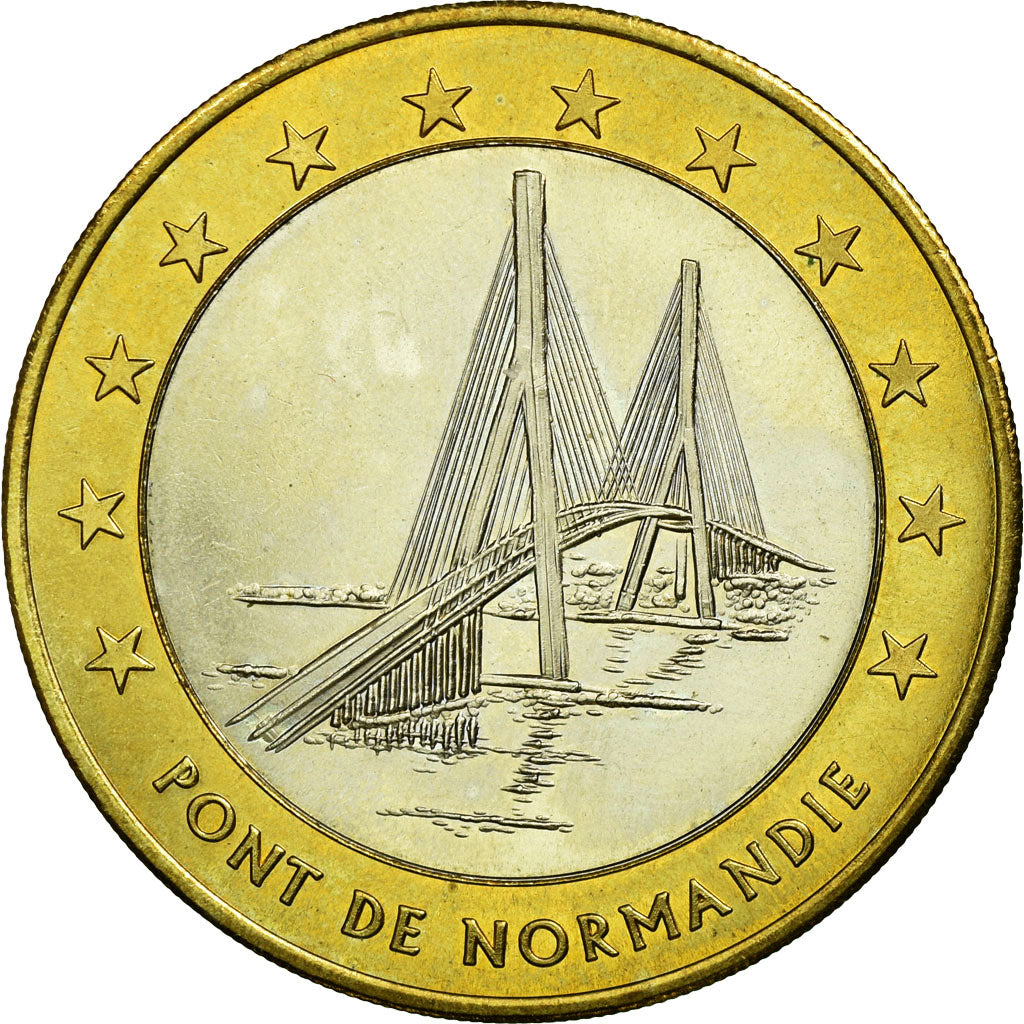 France, Médaille, 10 Euro, Ville du Havre, Pont de Normandie, 1996, FDC