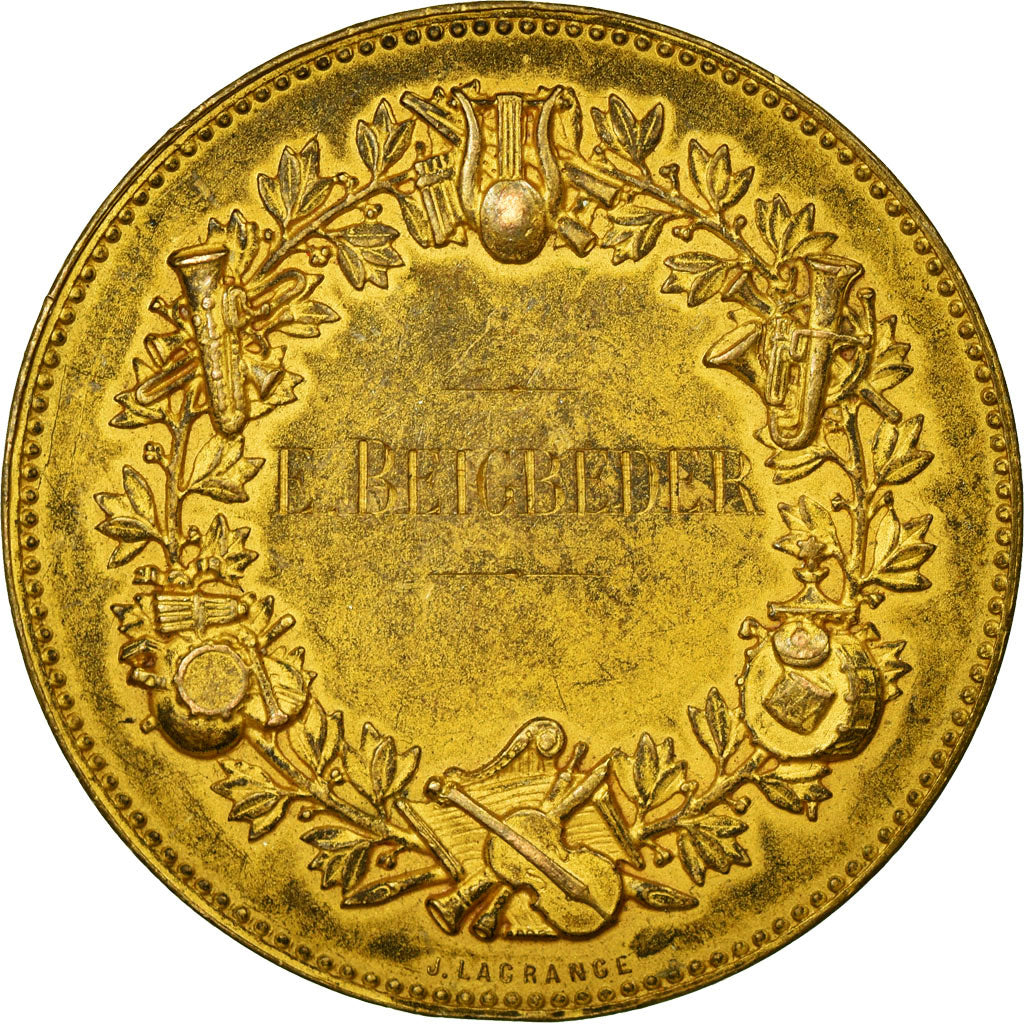 Francja, Medal, Art Nouveau, Musique, Undated, Lagrange, AU(50-53), Pokryty