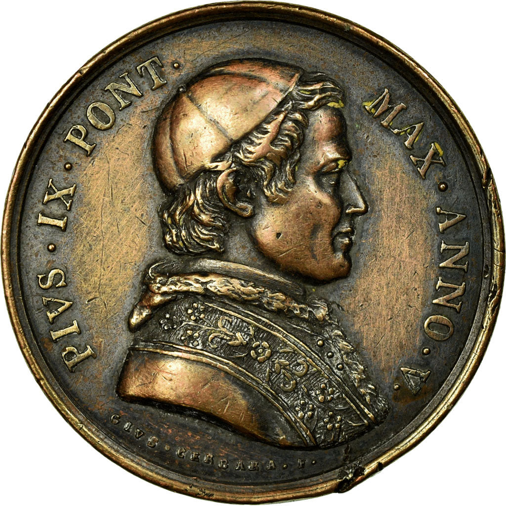 Vatican, Medal, Le Pape Pie IX, Girometti, AU(50-53), Bronze