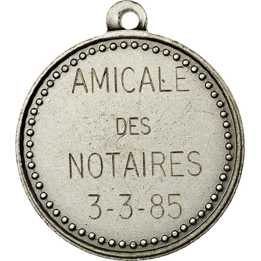 França, Medal, Amicale des Notaires, Tennis, 1985, MS(60-62), Bronze Prateado