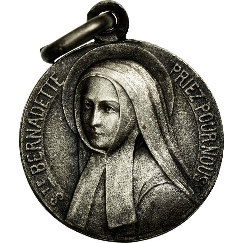 France, Medal, Religion, Bernadette Soubirous, AU(55-58), Silvered bronze
