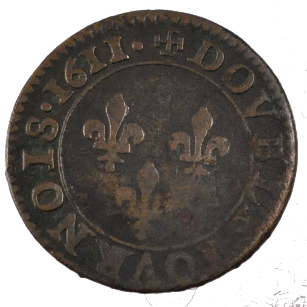 FRANCE, Double tournois, buste enfantin, Double Tournois, 1611, Paris,...