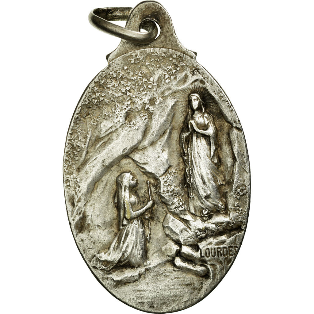 France, Medal, Religion, Lourdes, AU(50-53), Silvered bronze