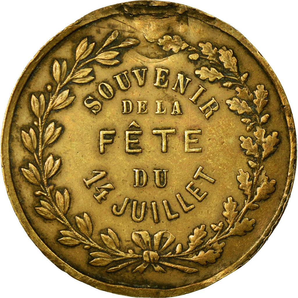 France, Medal, Souvenir de la Fête Nationale du 14 Juillet, EF(40-45), Copper