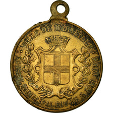 France, Medal, Fêtes Franco-Russes, Ville de Marseille, 1893, VF(30-35), Brass
