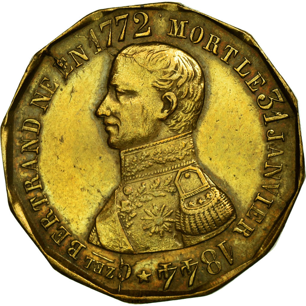 France, Medal, Napoléon Ier, Décès du Général Comte Bertrand, 1844