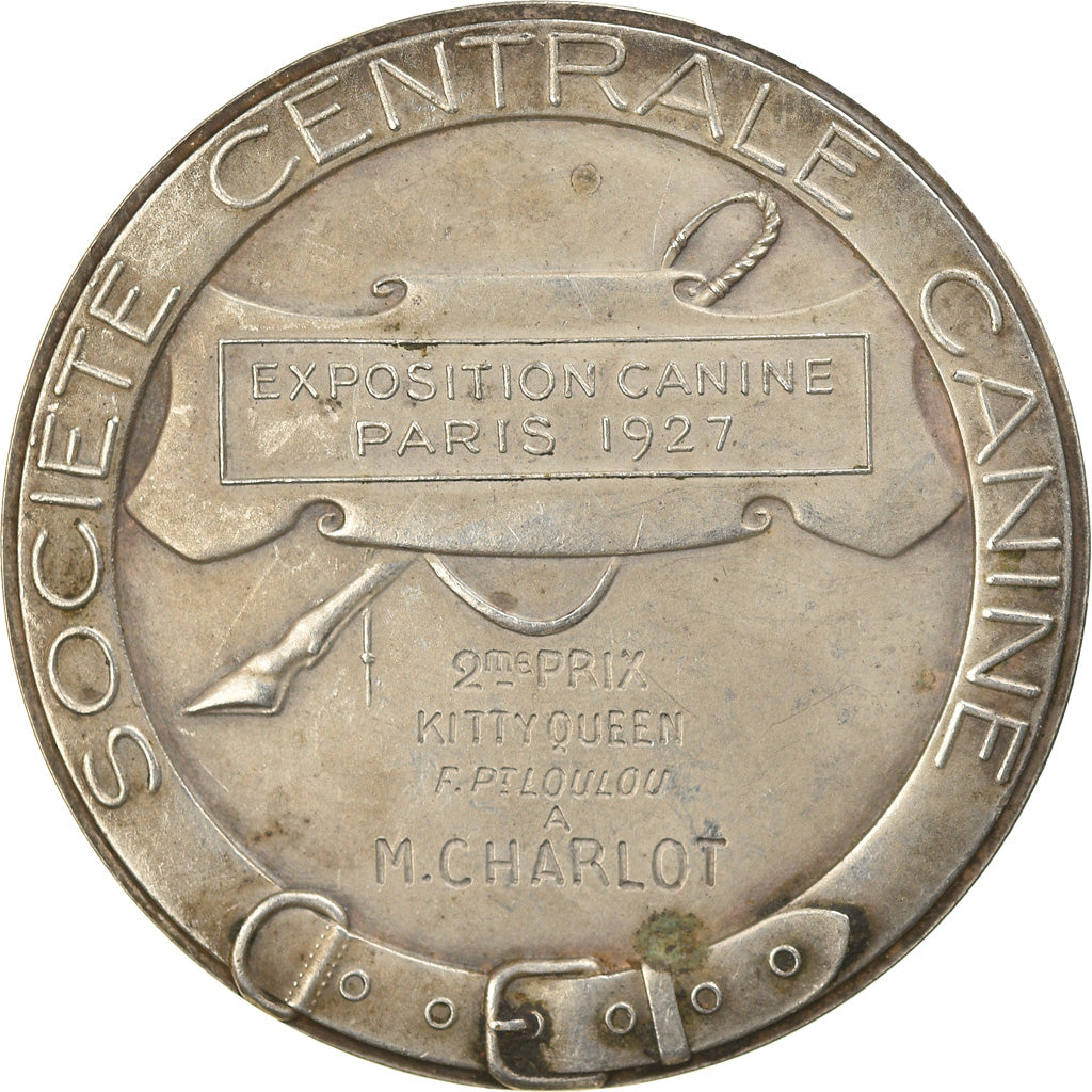 France, Medal, Exposition Canine de Paris, 1927, Rivet, AU(50-53), Silvered
