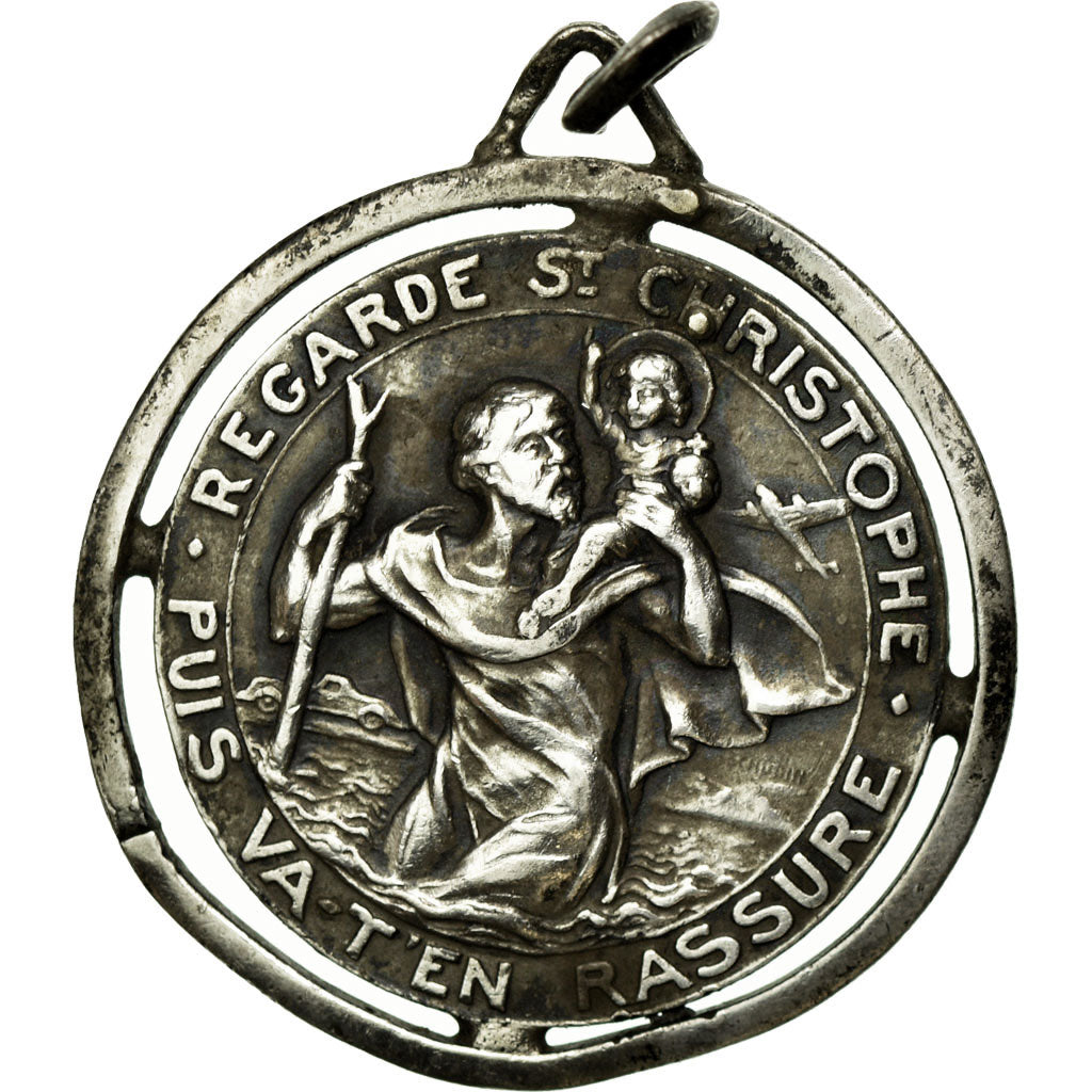 France, Medal, Religion, Saint Christophe, 1958, EF(40-45), Silver