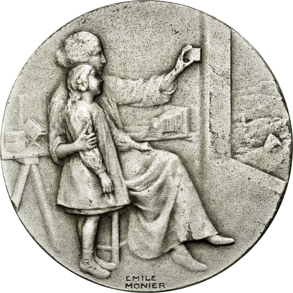 Frankreich, Medaille, Art Nouveau, la Photographie, Monier, VZ, Silvered bronze