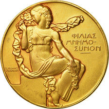 Frankrijk, Medaille, Art Déco, Femme Assise, Vernon, UNC-, Gilt Bronze