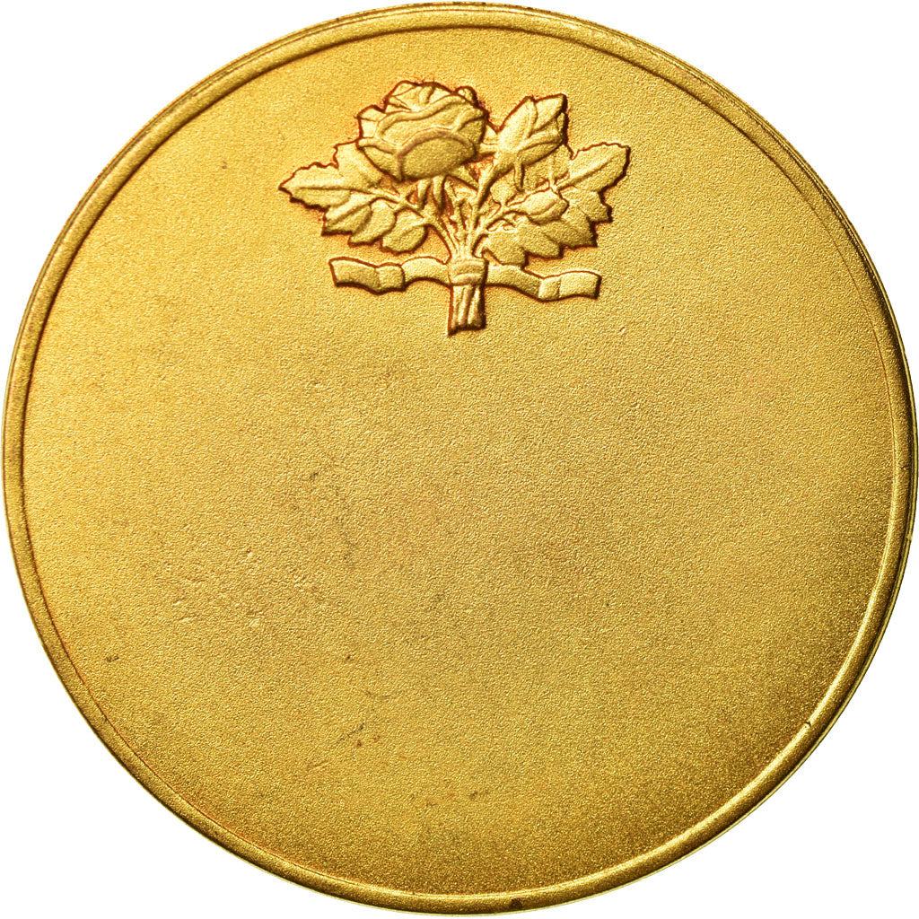 Frankrijk, Medaille, Art Déco, Femme Assise, Vernon, UNC-, Gilt Bronze
