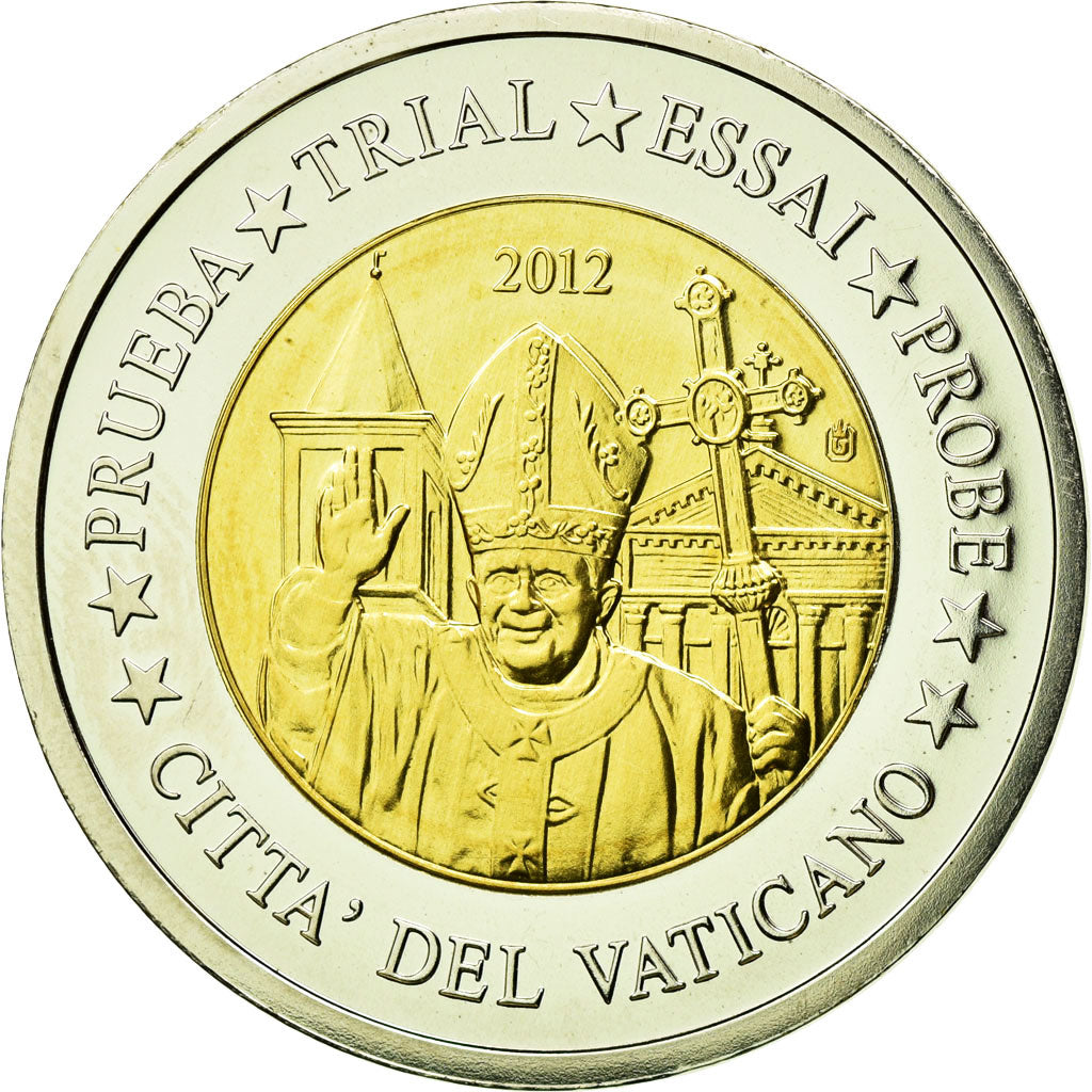 Vatican, Medal, 2 E, Essai-Trial Benoit XVI, 2012, MS(65-70), Bi-Metallic