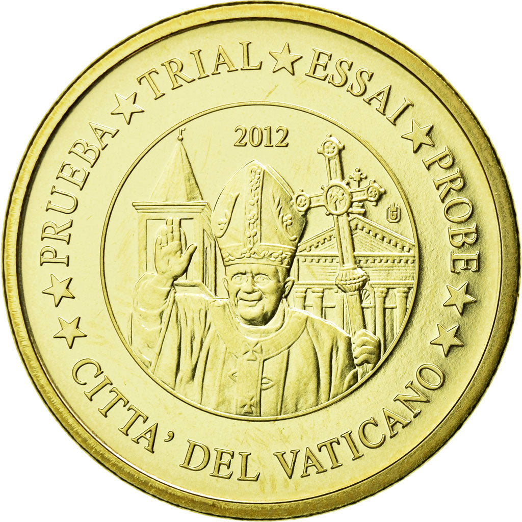 Vatikan, Medaille, 10 C, Essai-Trial Benoit XVI, 2012, STGL, Copper-Nickel Gilt