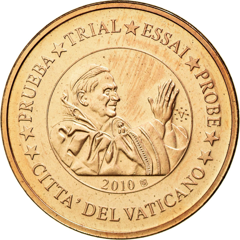 Vatican, Medal, 1 C, Essai-Trial Benoit XVI, 2010, MS(65-70), Copper