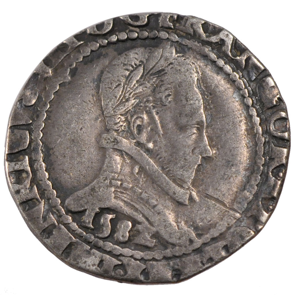 FRANCE, 1/2 Franc, 1582, VG(8-10), Silver, Duplessy #1131, 11.51