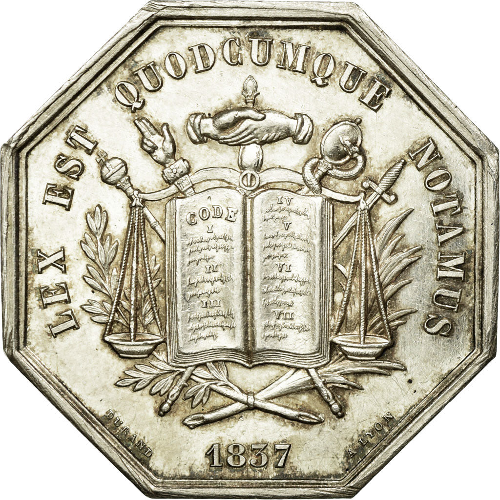 França, Token, Notaires de l'Arrondissement de Vienne, 1837, Durand, AU(55-58)
