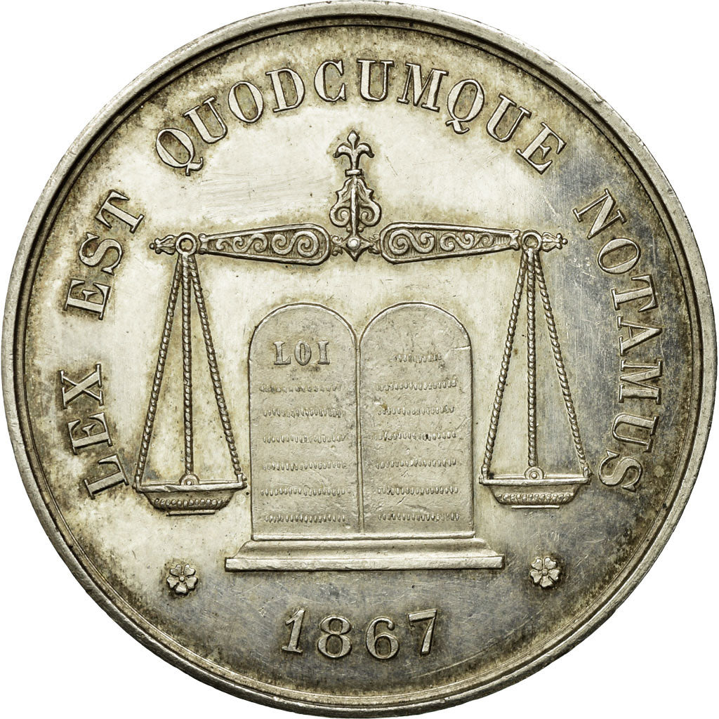 Francia, Token, Notaires de l'Arrondissement de Semur, Côte d'Or, 1867, SPL-