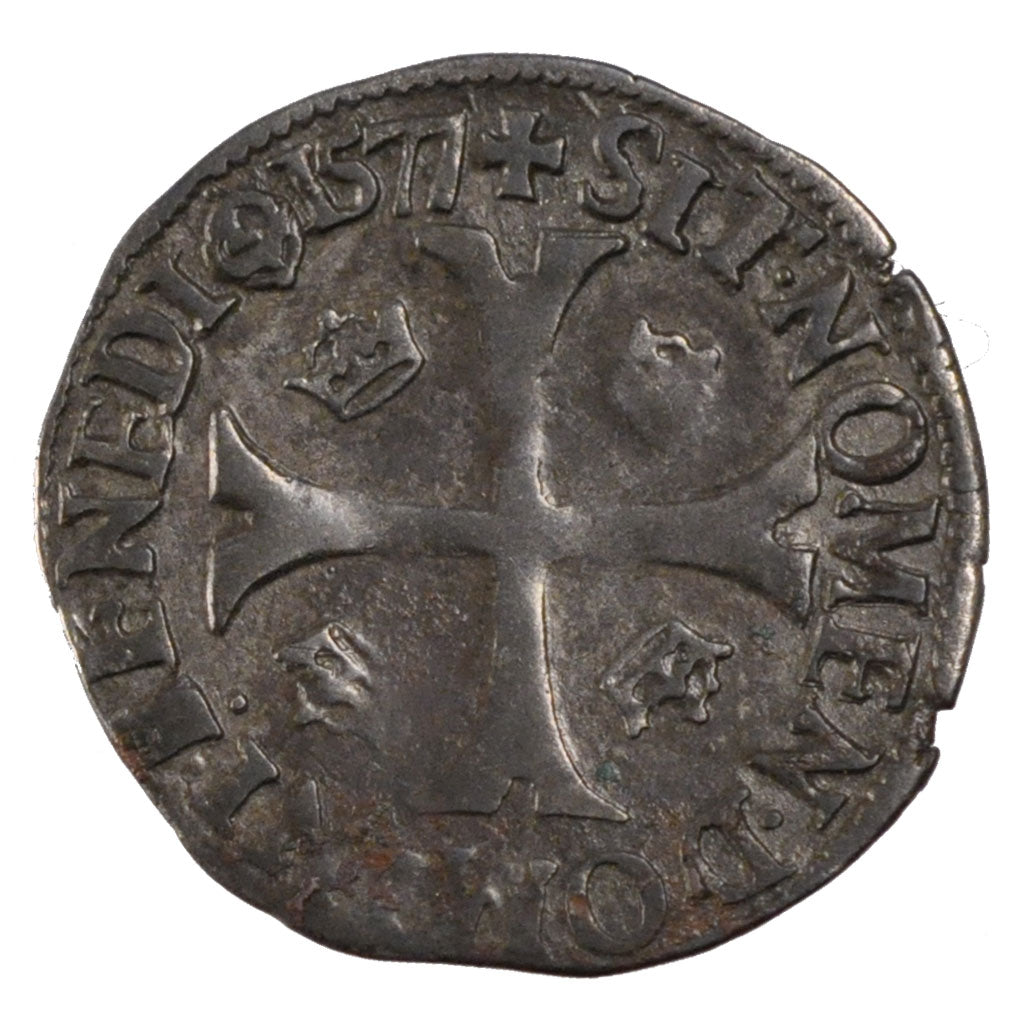 FRANCE, Douzain, 1577, Rouen, EF(40-45), Billon, 2.23