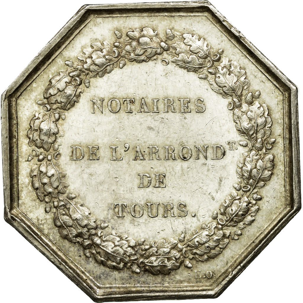 Frankrijk, Token, Notaires de l'Arrondissement de Tours, Oudiné, ZF+, Zilver