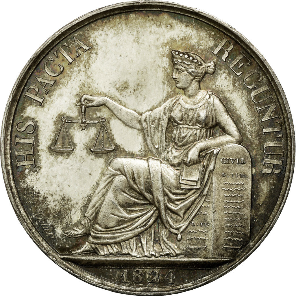 France, Token, Notaires de l'Arrondissement de Reims, Marne, 1824, Tiolier