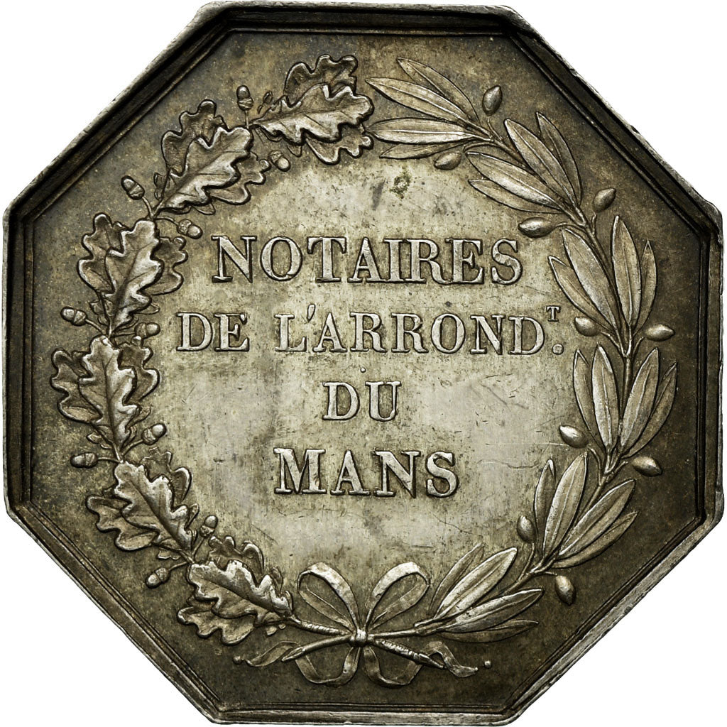 France, Token, Notaires de l'Arrondissement du Mans, Dubois, AU(55-58), Silver