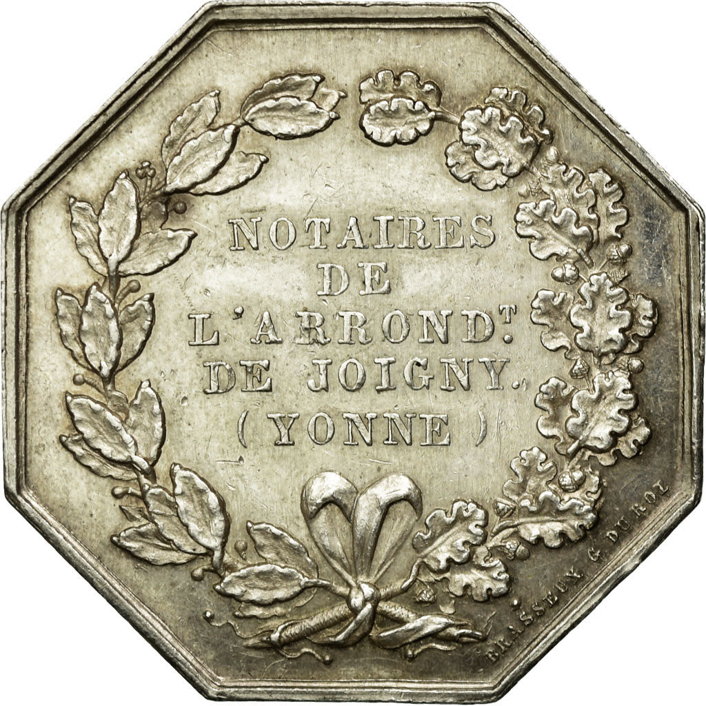 France, Token, Notaires de l'Arrondissement de Joigny, Yonne, Brasseux