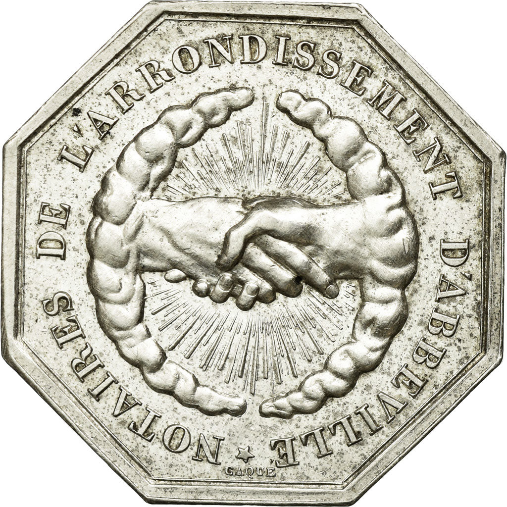 Francia, Token, Notaires de l'Arrondissement d'Abbeville, Caqué, SPL-, Argento
