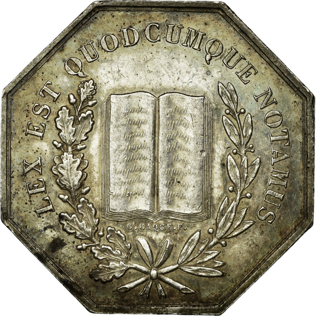 France, Token, Notaires de l'Arrondissement de Dieppe, 1852, Caqué, AU(55-58)