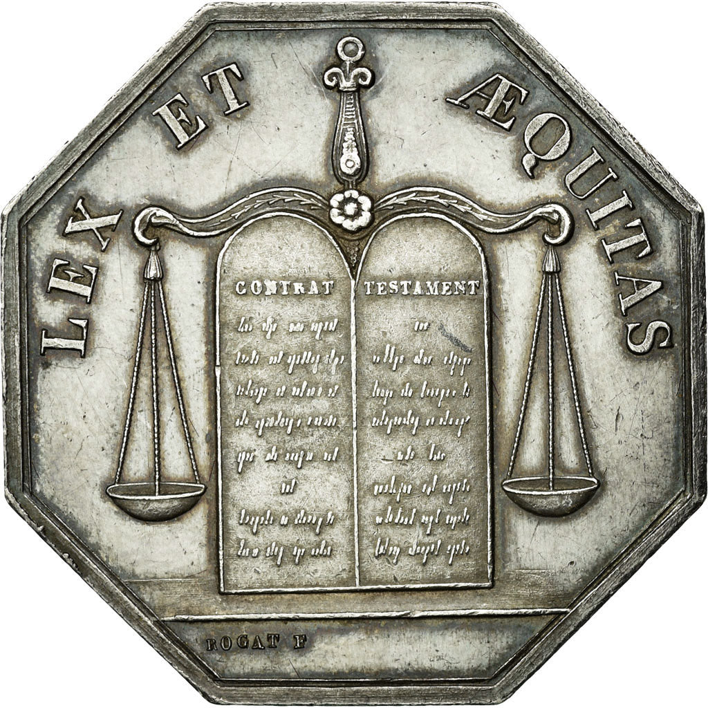 France, Jeton, Notaires de l'Arrondissement de Corbeil, Seine et Oise, Rogat