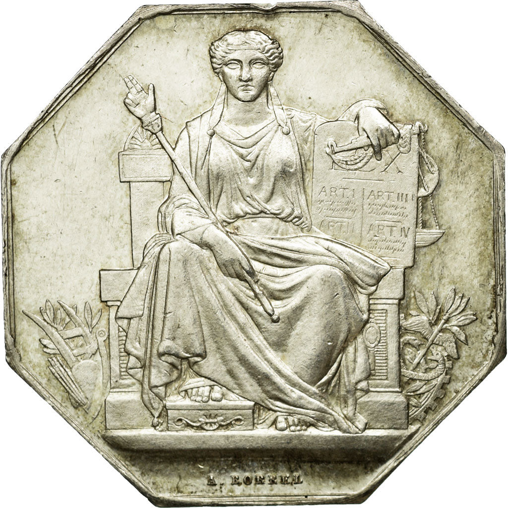 Francia, Token, Notaires de Baugé, Maine et Loire, Borrel.A, EBC, Plata