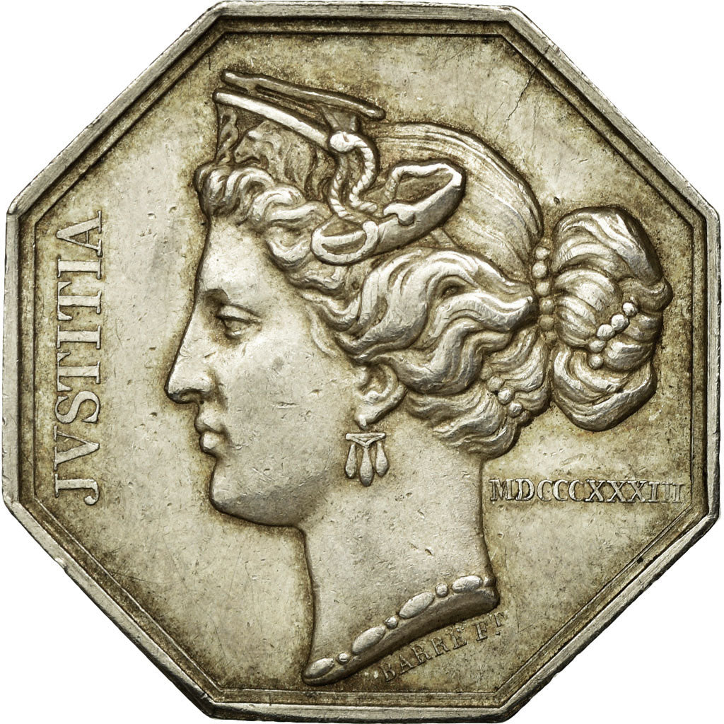 Frankreich, Token, Notaires de l'arrondissement de Troyes, 1833, Barre, SS+