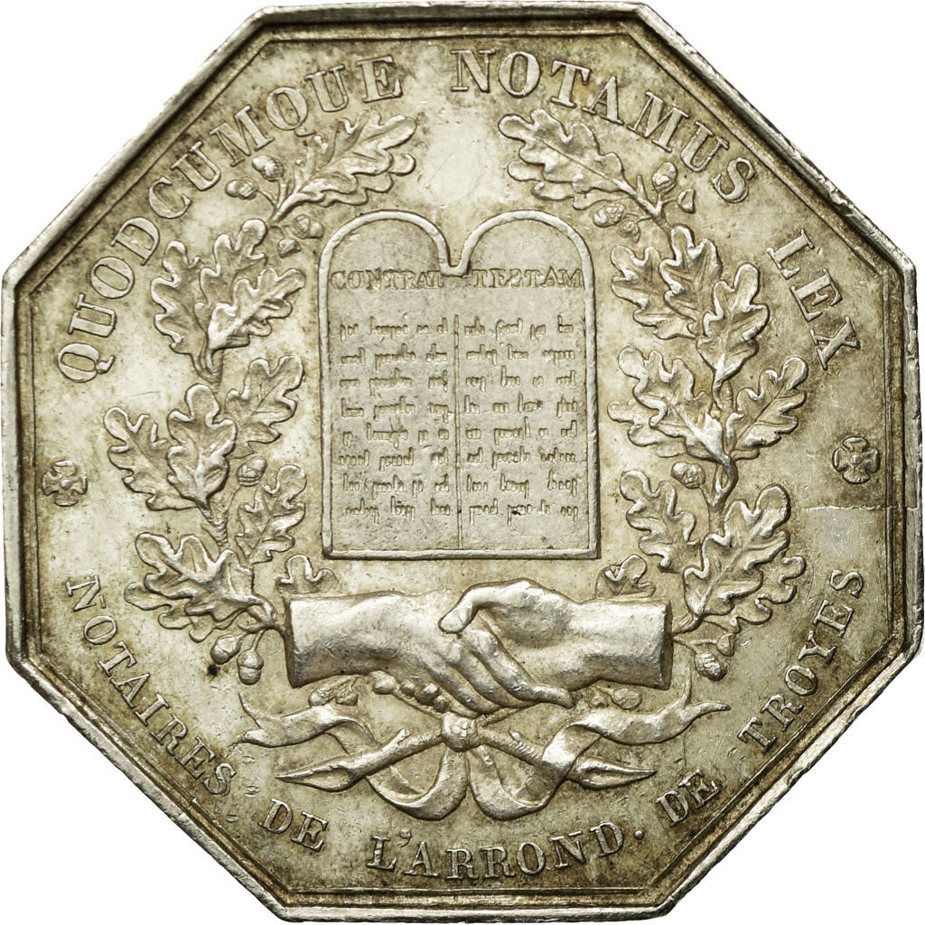 Frankreich, Token, Notaires de l'arrondissement de Troyes, 1833, Barre, SS+