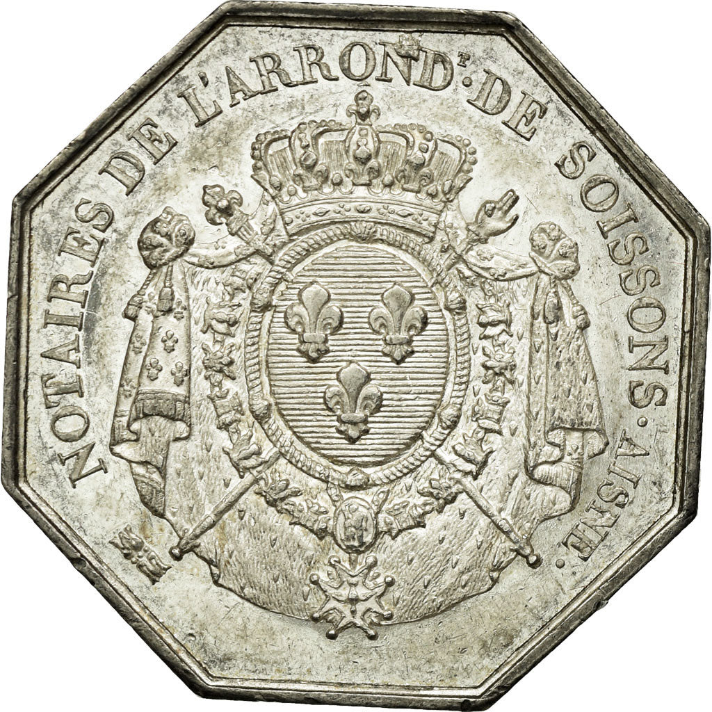 France, Jeton, Notaires de l'Arrondissement de Soissons, Aisne, SUP, Argent
