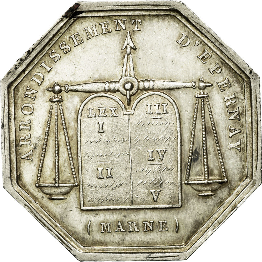 Frankreich, Token, Notaires de l'Arrondissement d'Epernay, Marne, VZ, Silber