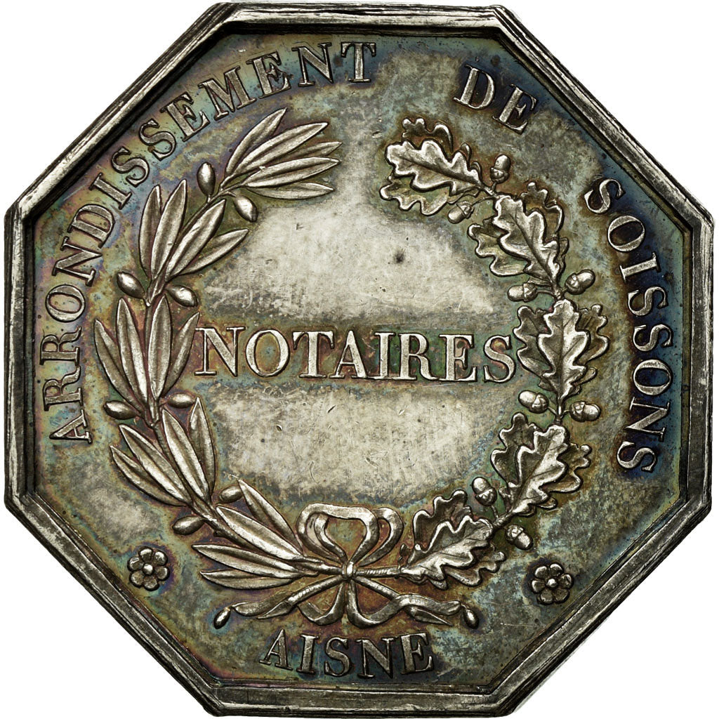 Francia, Token, Notaires de l'Arrondissement de Soissons, Aisne, SPL, Argento