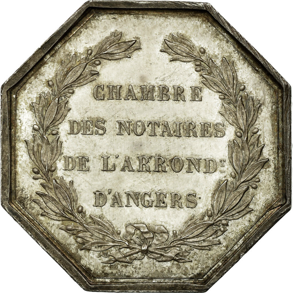 France, Jeton, Notaires de l'Arrondissement d'Angers, TTB+, Argent, Lerouge:19