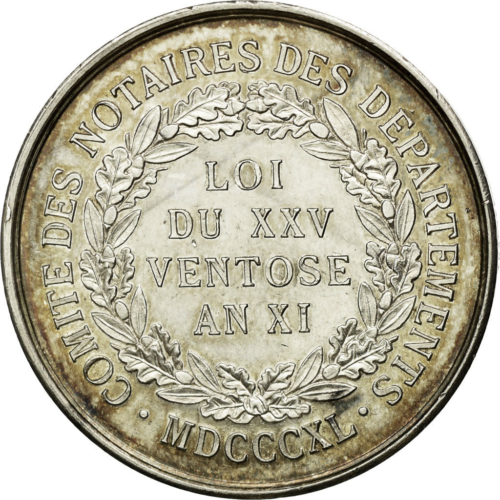 France, Token, Corps Notarial, (Napoléon Bonaparte), 1840, Barre, MS(60-62)