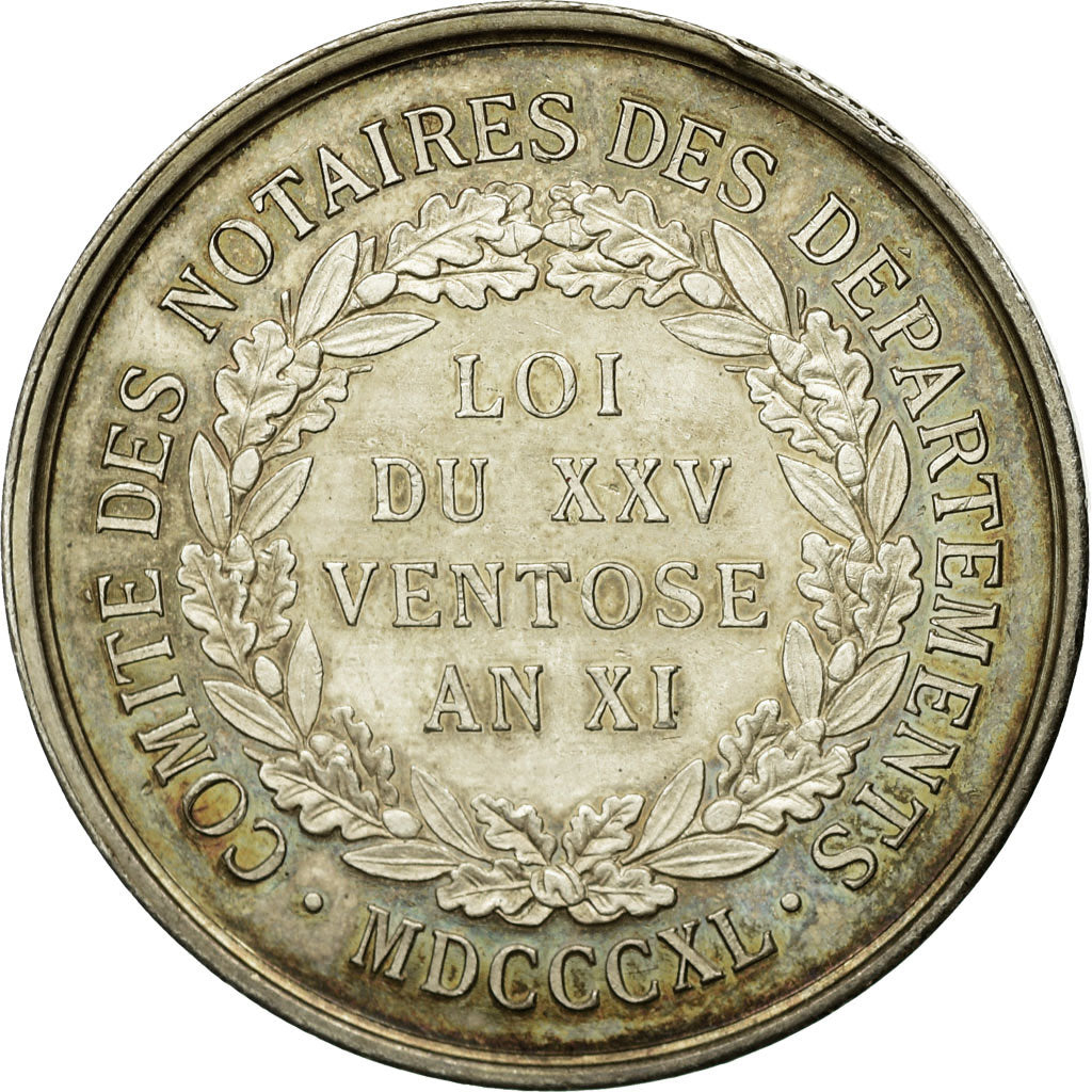 France, Token, Corps Notarial, (Napoléon Bonaparte), 1840, Barre, AU(55-58)